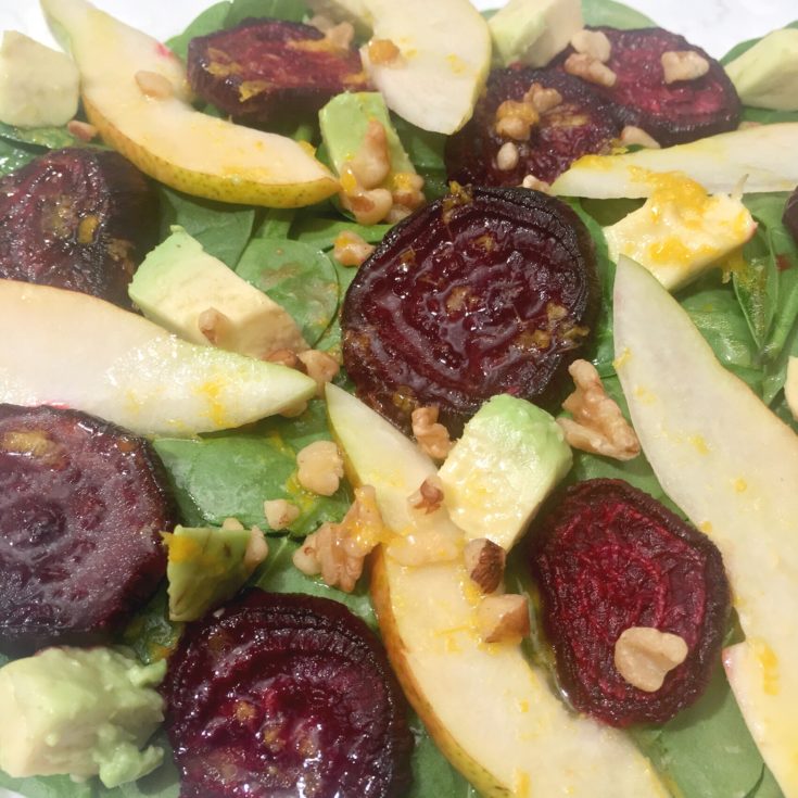 Beet Pear Salad with Orange Vinaigrette Lisa DrayerLisa Drayer