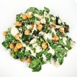 Spinach Caesar with Chickpea Croutons
