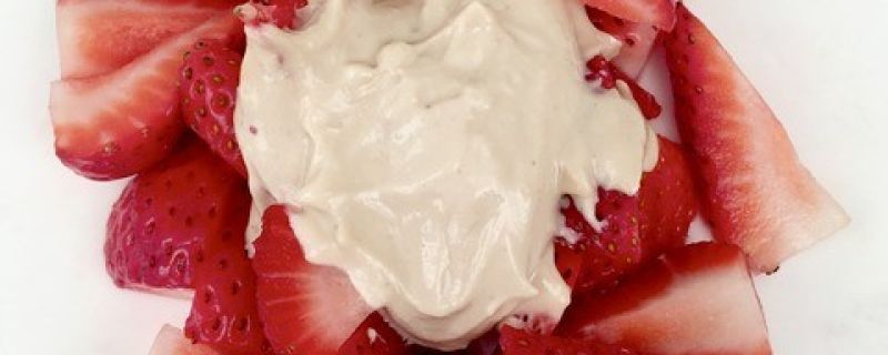 Strawberries with Chamomile Cashew Cream