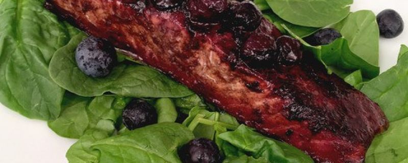 Blueberry Balsamic Glazed Salmon