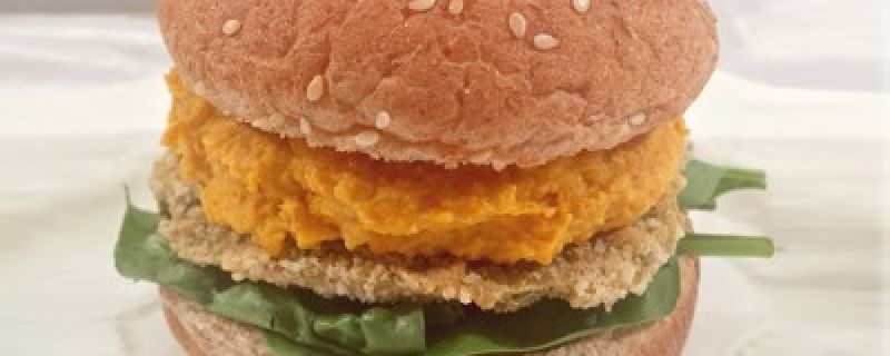 Falafel Sliders with Carrot Sriracha Hummus