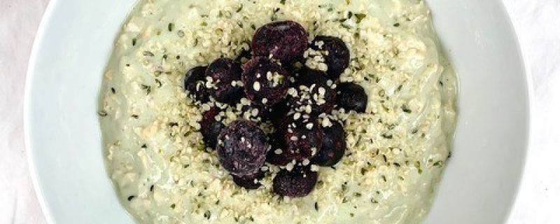 Matcha Hemp Seed Blueberry Overnight Oats
