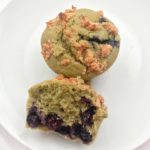 Matcha Bluberry Muffins with Walnut Crumb Topping