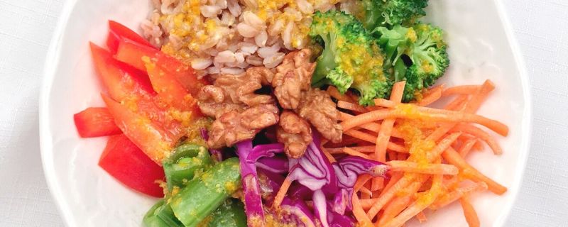 Farro Crunch Bowl with Orange Dijon Vinaigrette