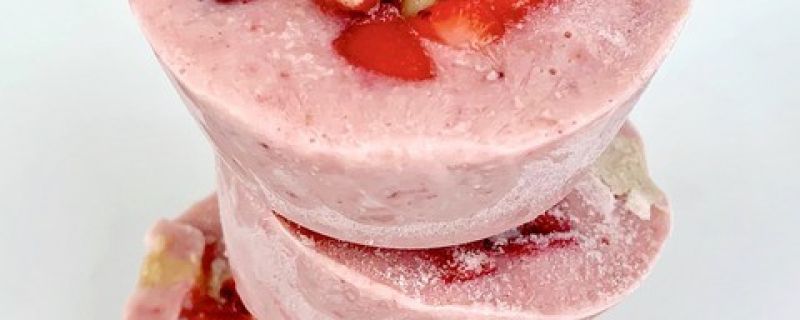 Strawberry Tahini Frozen Yogurt Cups