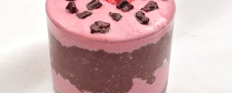 Chocolate Strawberry Chia Seed Pudding Parfait