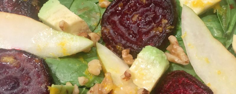 Beet Pear Salad with Orange Vinaigrette