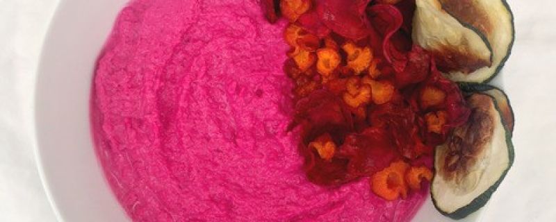 Beet Hummus with Veggie Chips